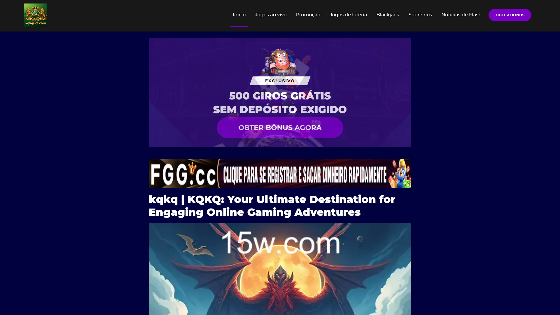 website screenshot of https://kqkqslot.com/