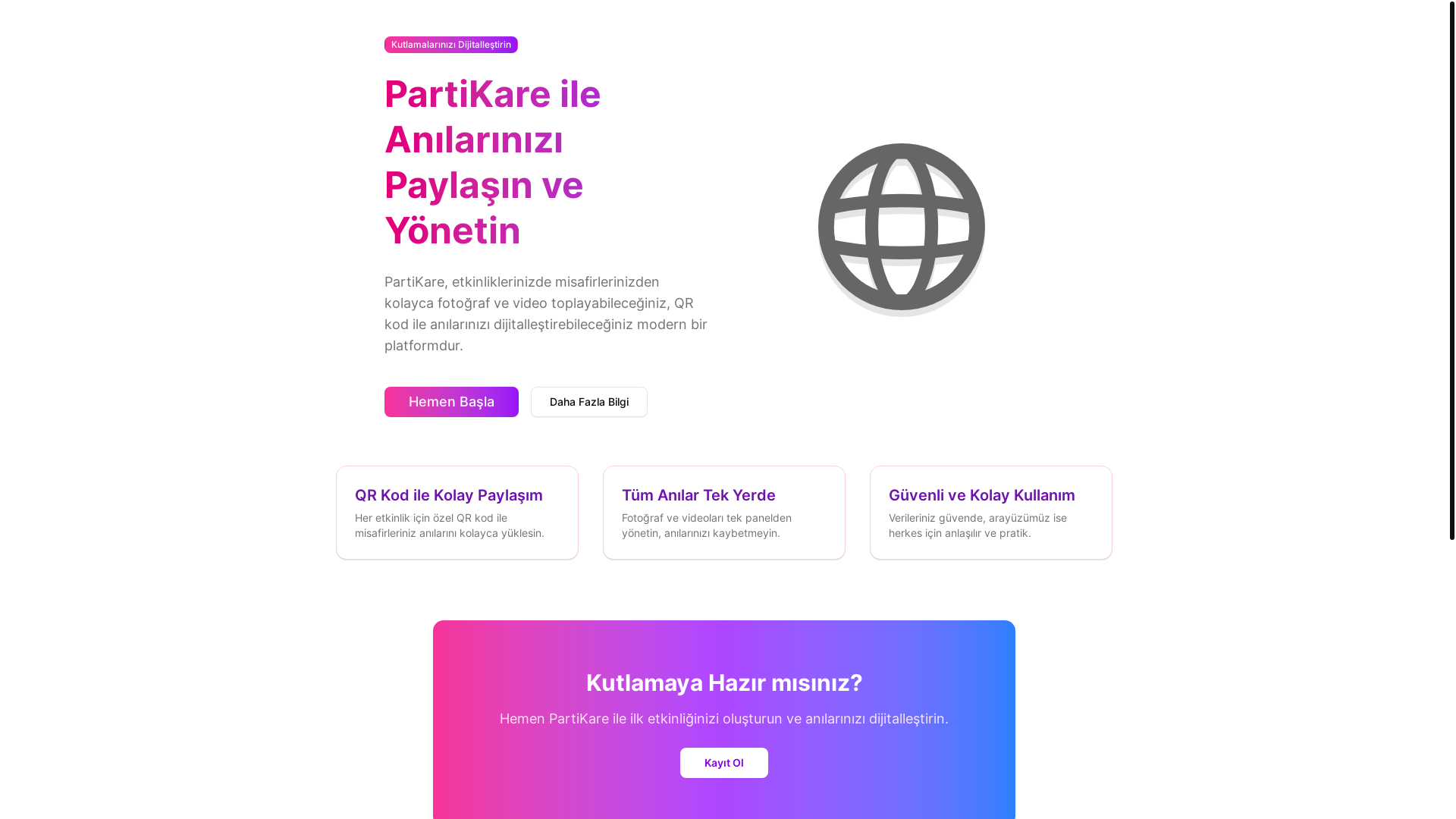 website screenshot of https://partikare.com/