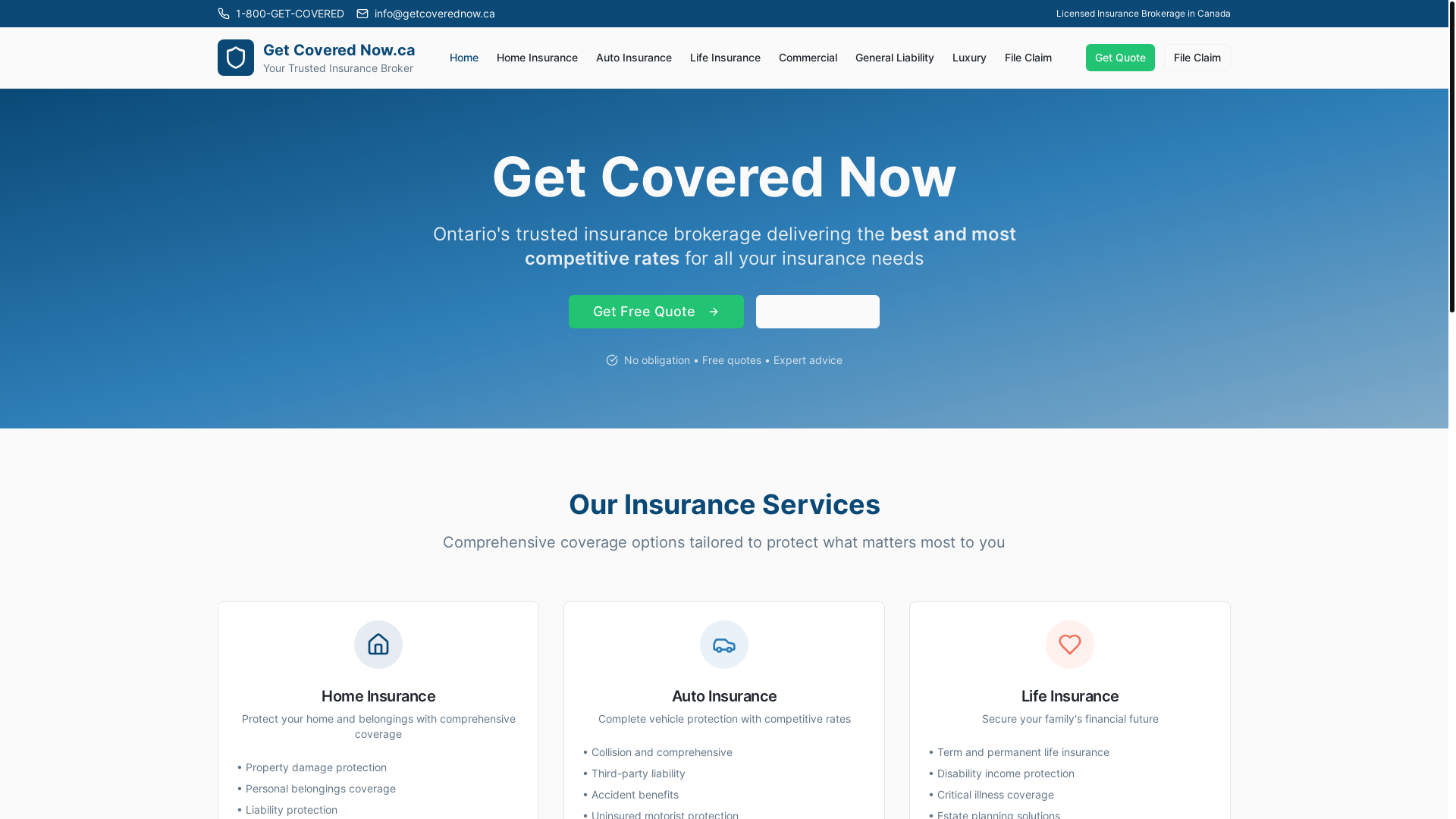 website screenshot of https://getcoverednow.ca/