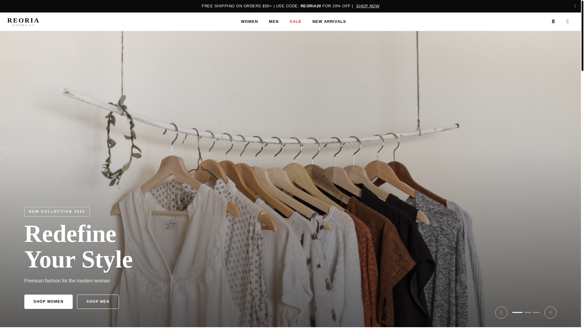 website screenshot of https://reoria-clothes.pages.dev/
