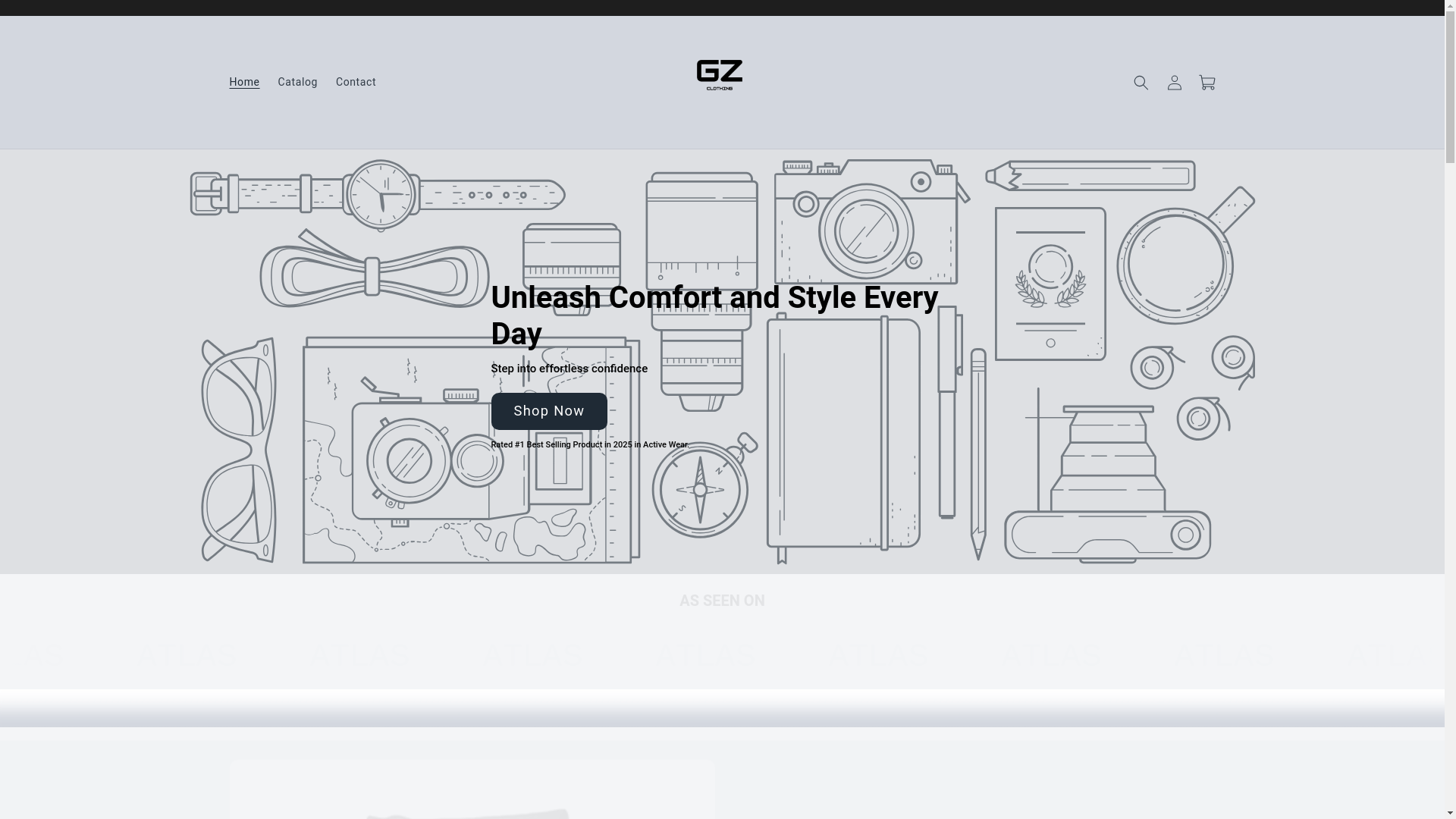 website screenshot of https://gzclothing.ca/
