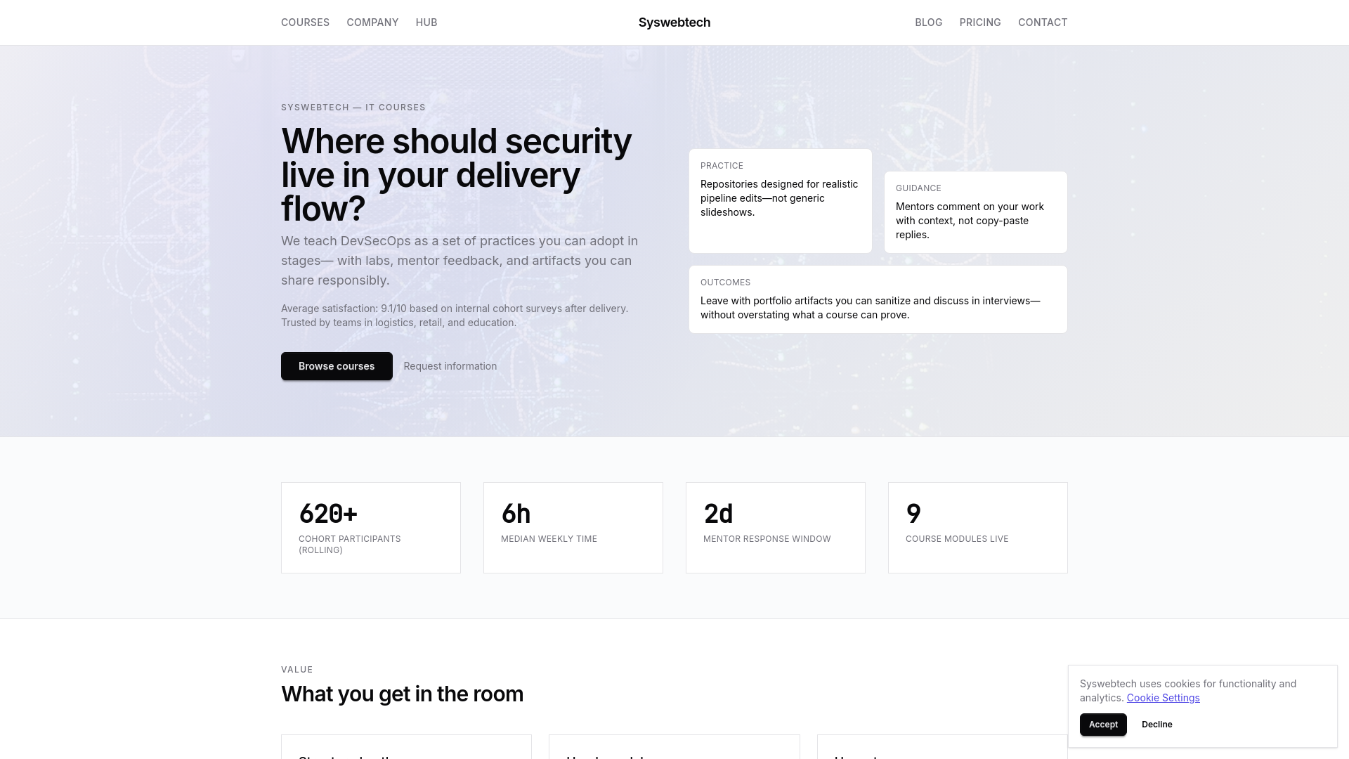 website screenshot of https://syswebtech.digital/
