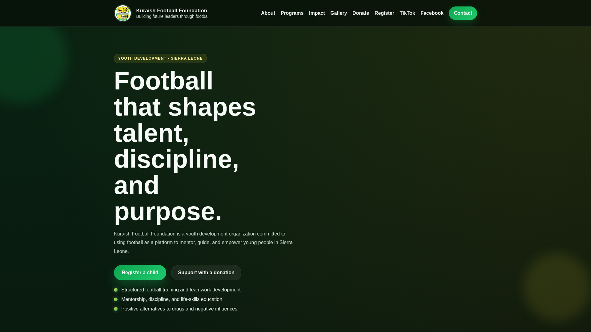 website screenshot of https://kuraishfoundation.online/