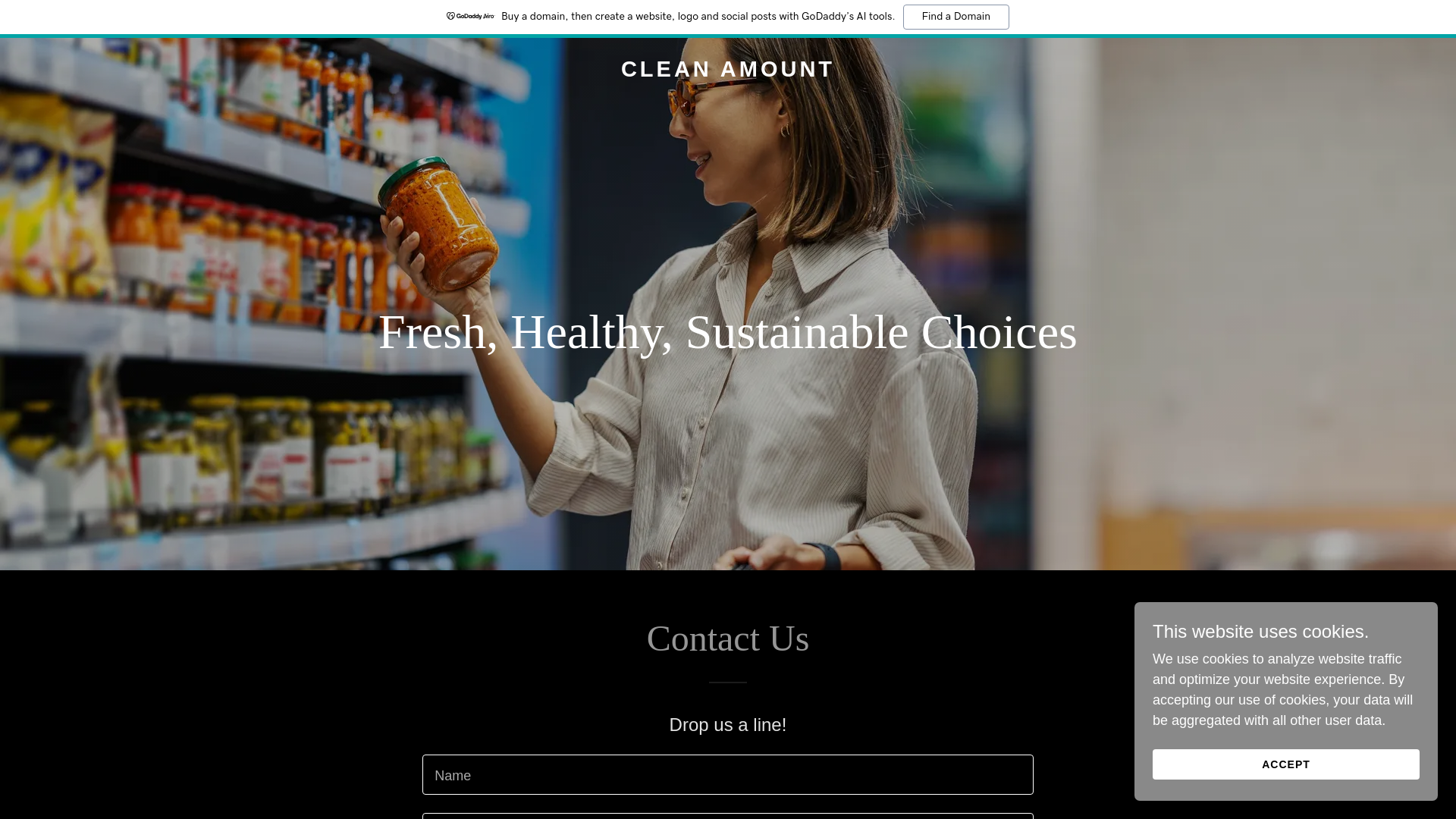 website screenshot of https://cleanamount.com/