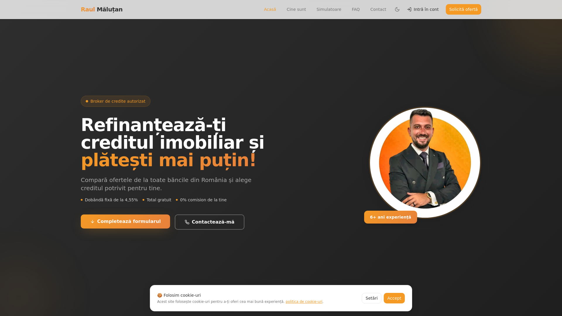 website screenshot of https://raulmalutanbroker.ro/