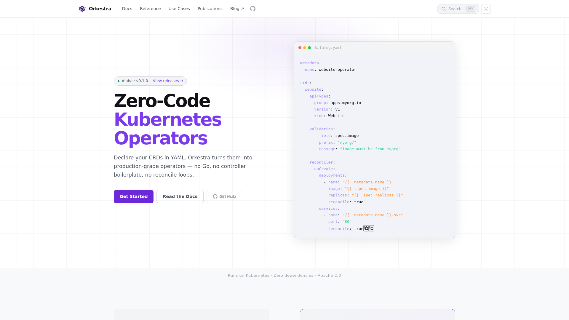 website screenshot of https://orkestra-docs-amq.pages.dev/