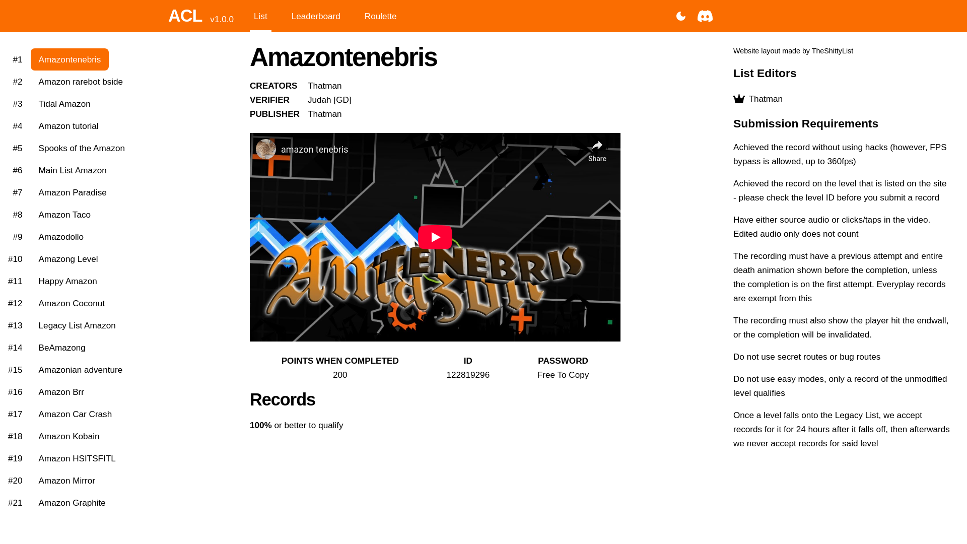 website screenshot of https://amazonchallengelist.pages.dev/