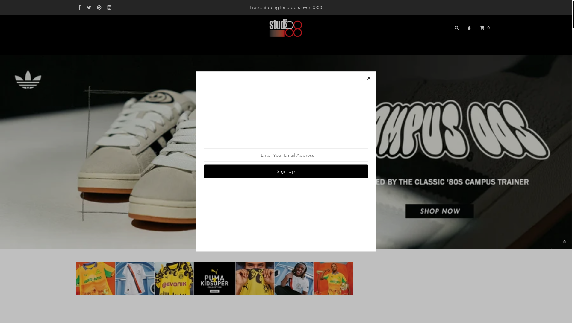 website screenshot of https://studio88store.co.za/