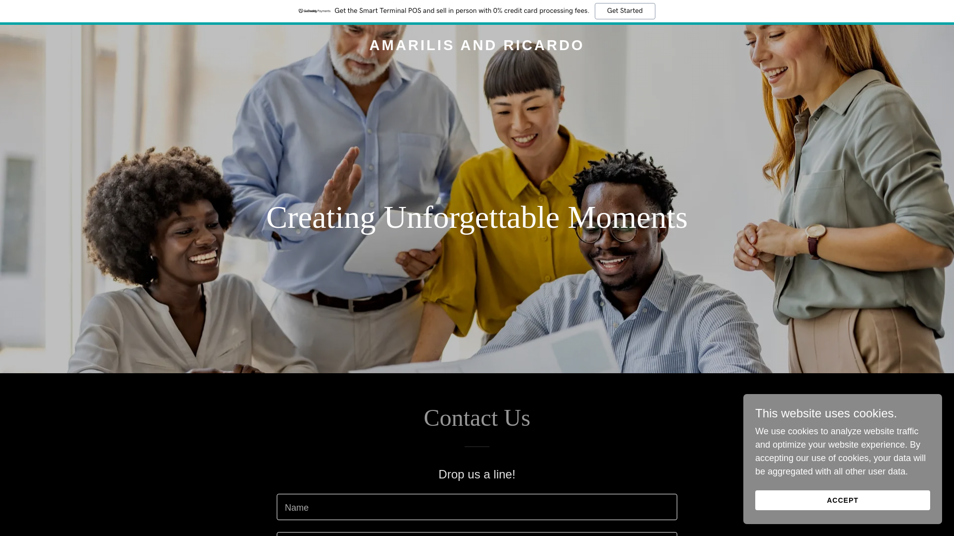 website screenshot of https://amarilisandricardo.com/