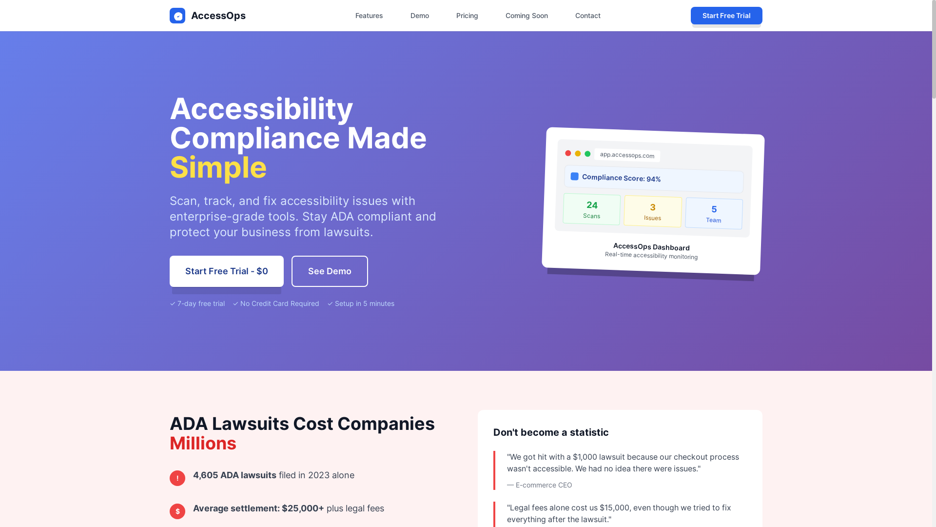 website screenshot of https://accessops.dev/