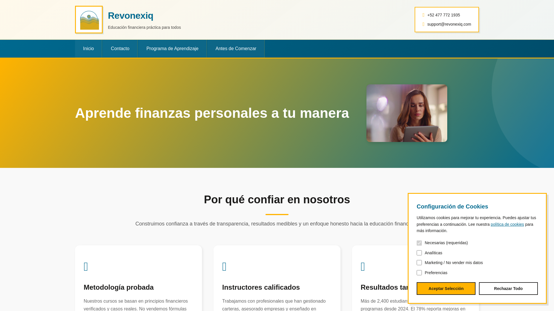 website screenshot of https://revonexiq.com/