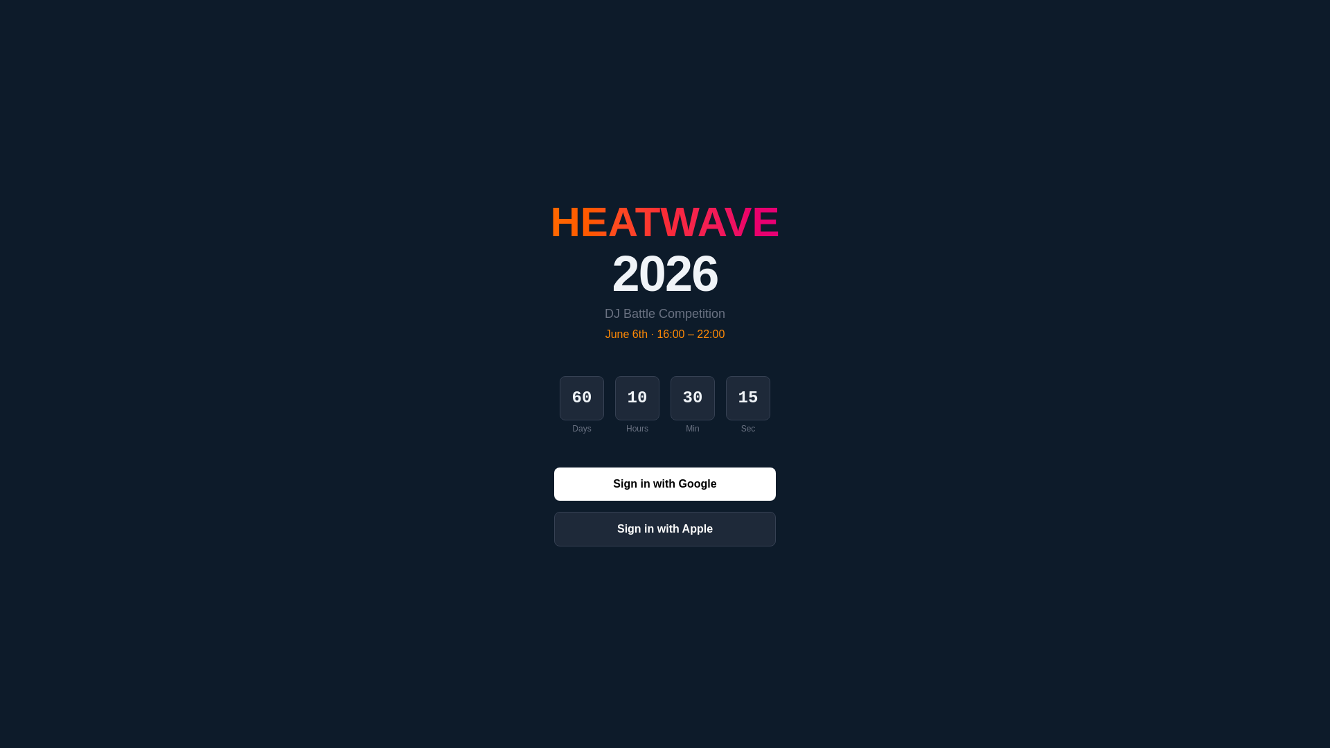 website screenshot of https://heatwavedj.online