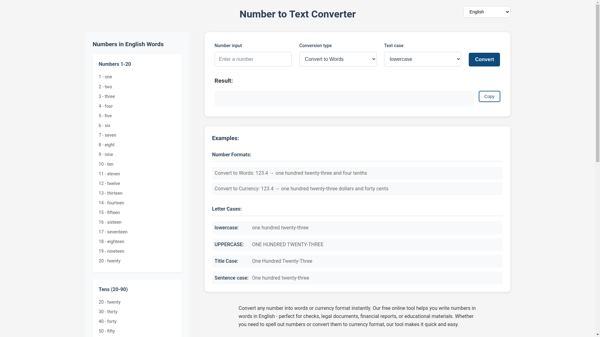 website screenshot of https://num2text.pages.dev/