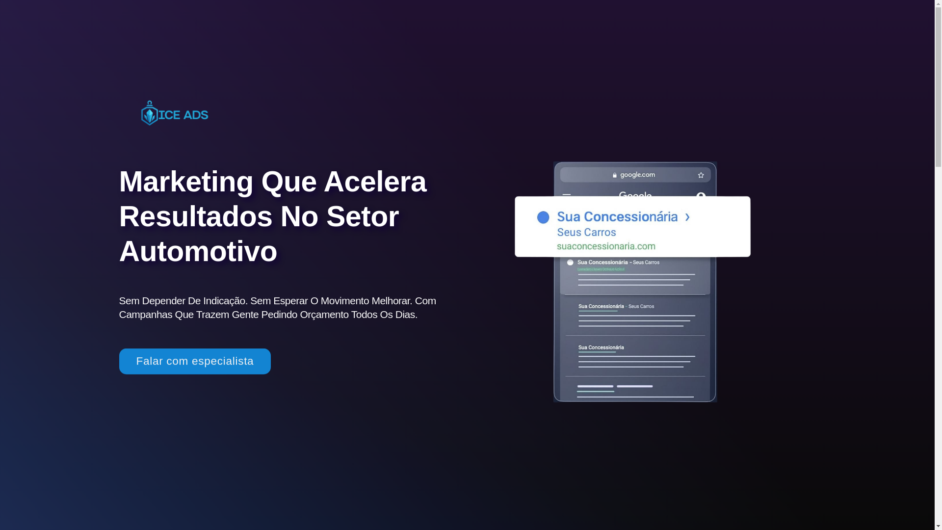 website screenshot of https://iceads.com.br/