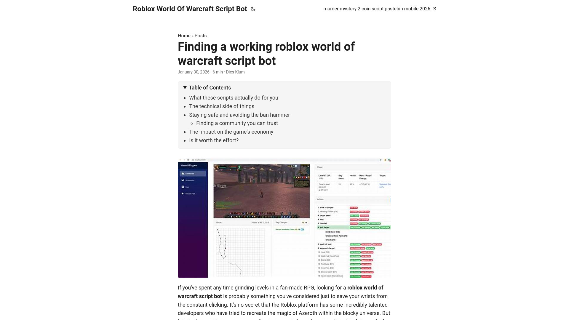 website screenshot of https://roblox-world-of-warcraft-script-bot.pages.dev/