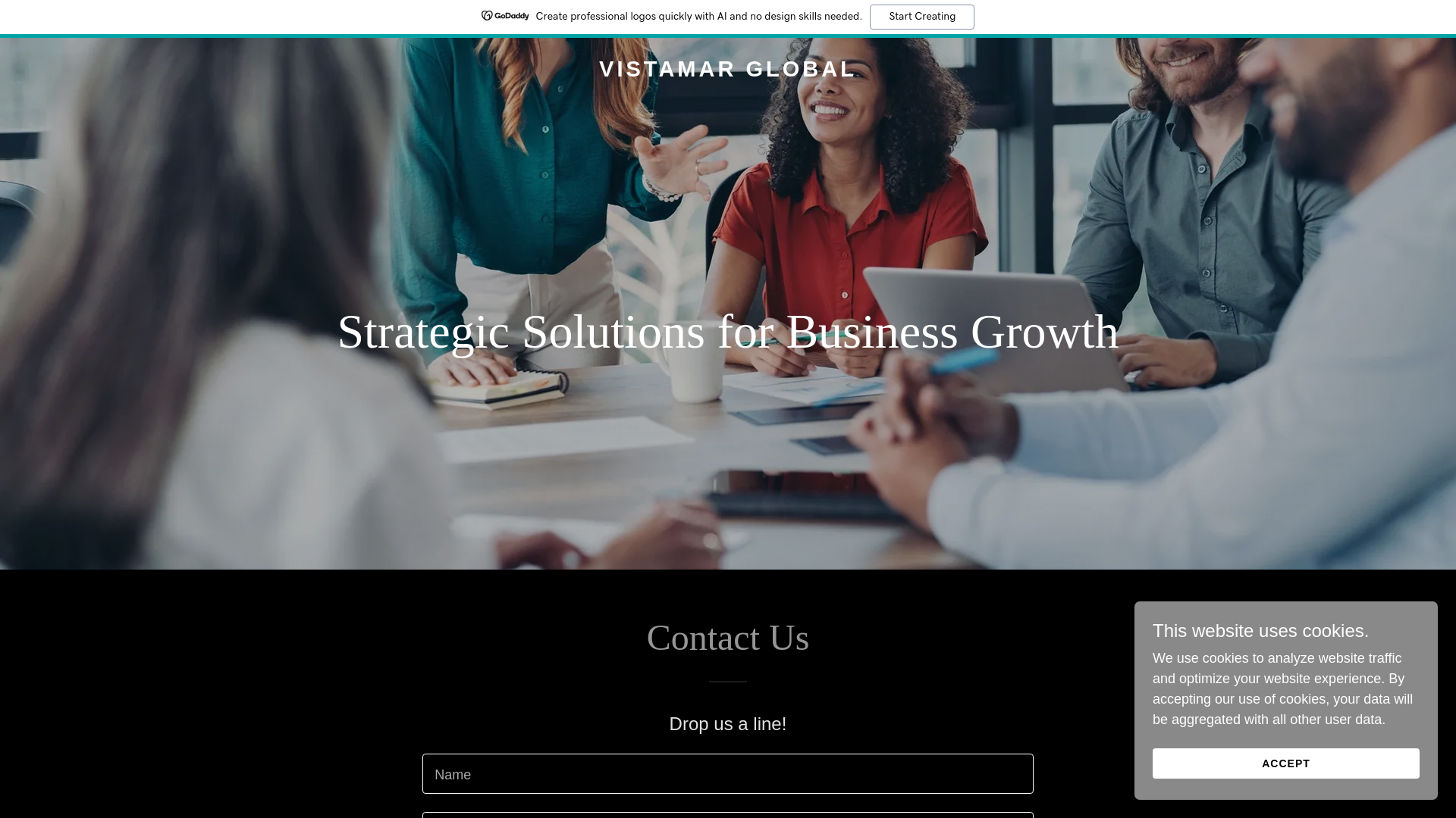 website screenshot of https://vistamarglobal.com