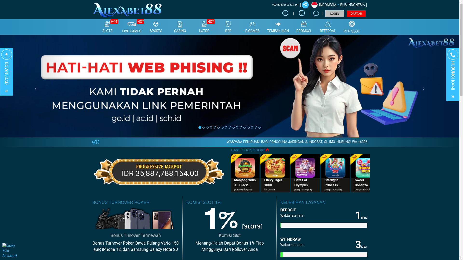 website screenshot of https://alexabet88gold.com/