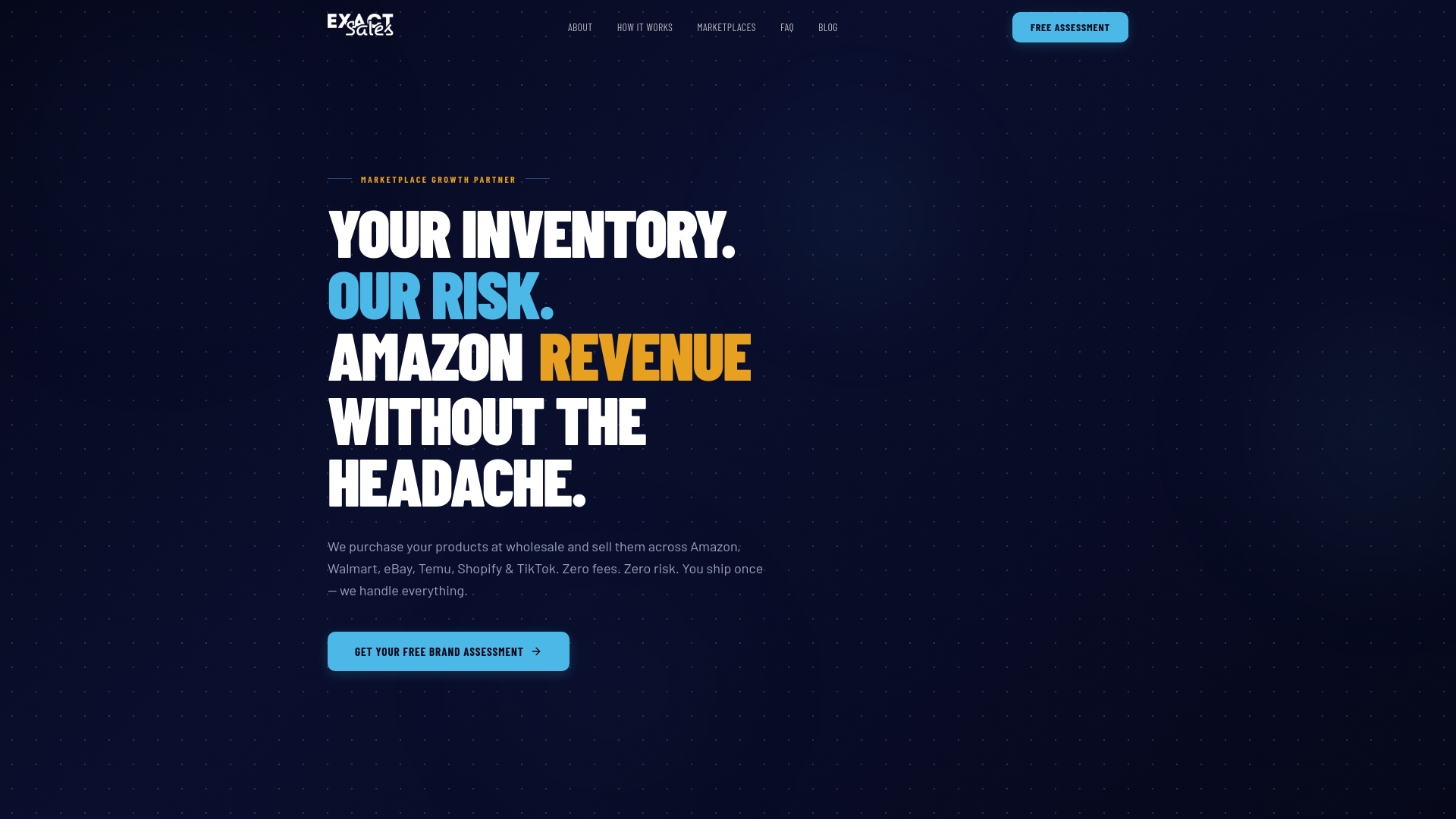 website screenshot of https://exactsales.us