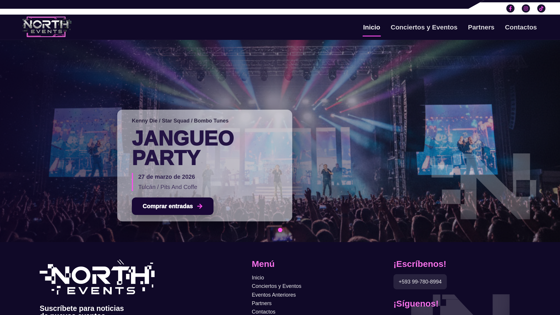 website screenshot of https://northeventos.com/