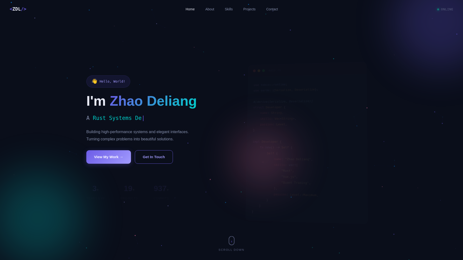 website screenshot of https://zhaodeliang.icu/