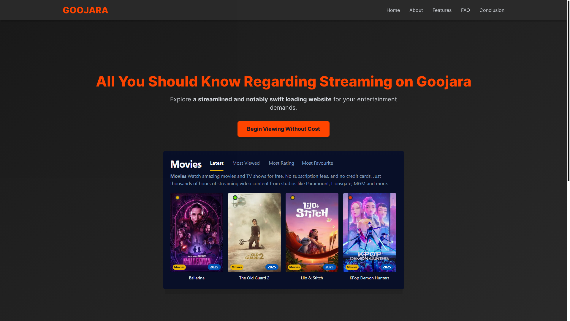 website screenshot of https://goojara-gwtd.pages.dev/