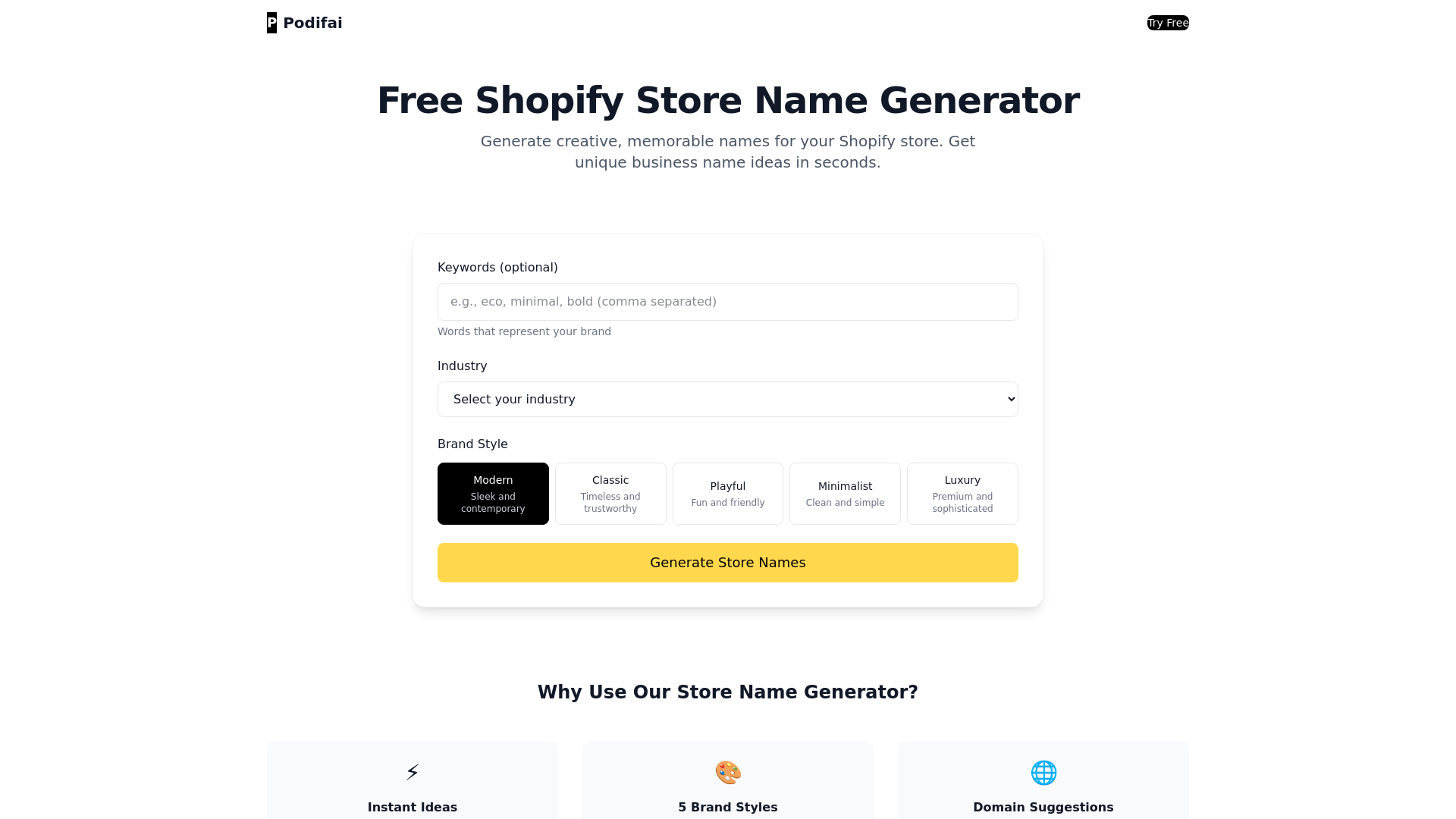 website screenshot of https://store-name-generator.pages.dev/