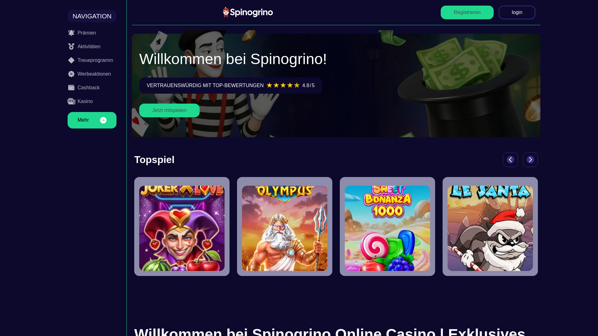 website screenshot of https://spinogrinospin-de.pages.dev/