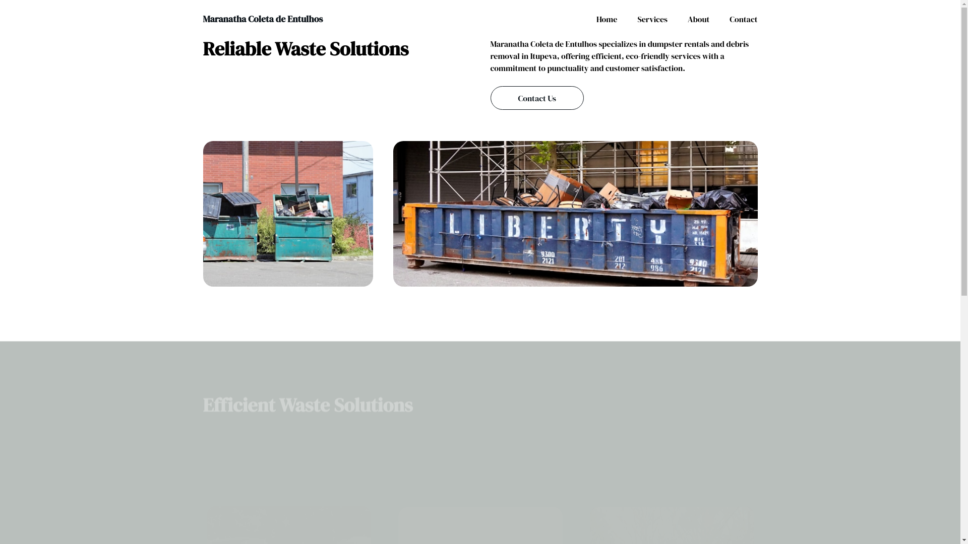 website screenshot of https://maranathacoletadeentulhos.com.br/
