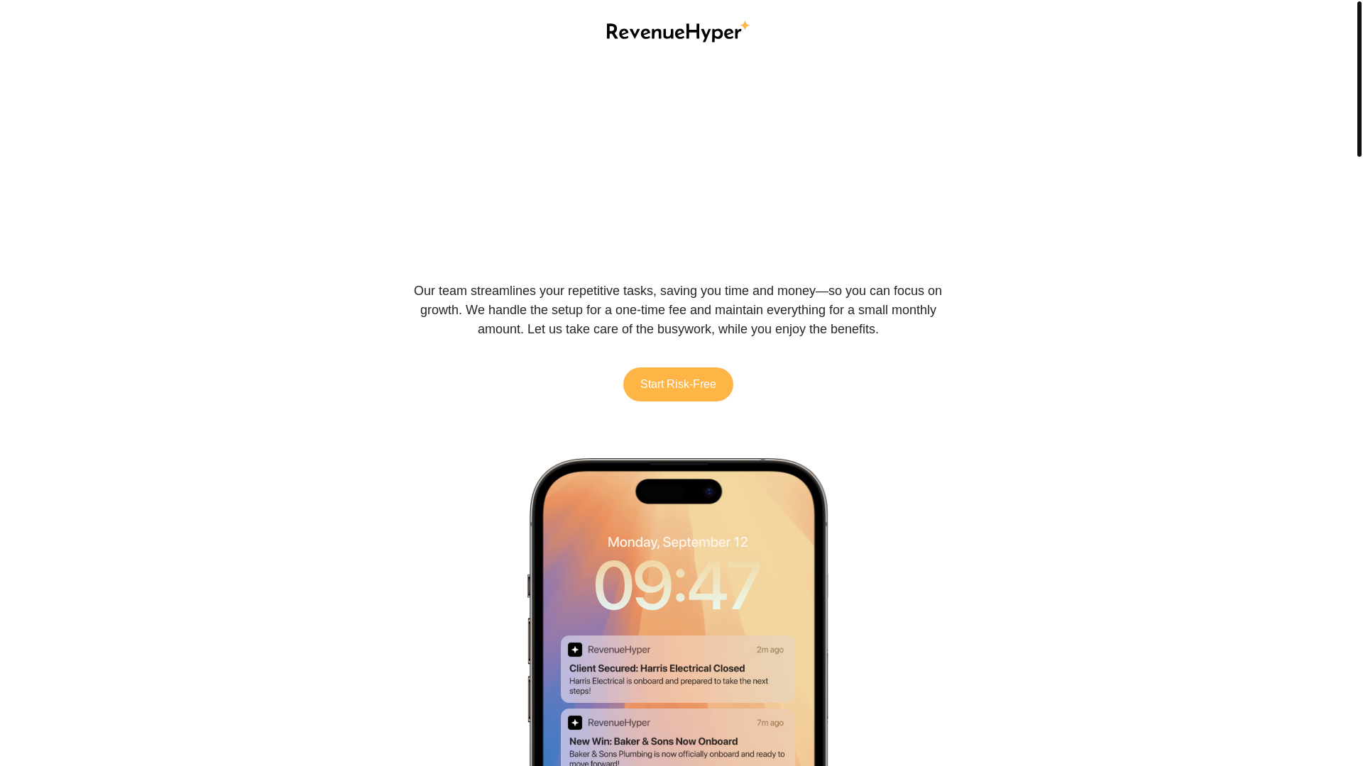 website screenshot of https://therevenuehyper.com/