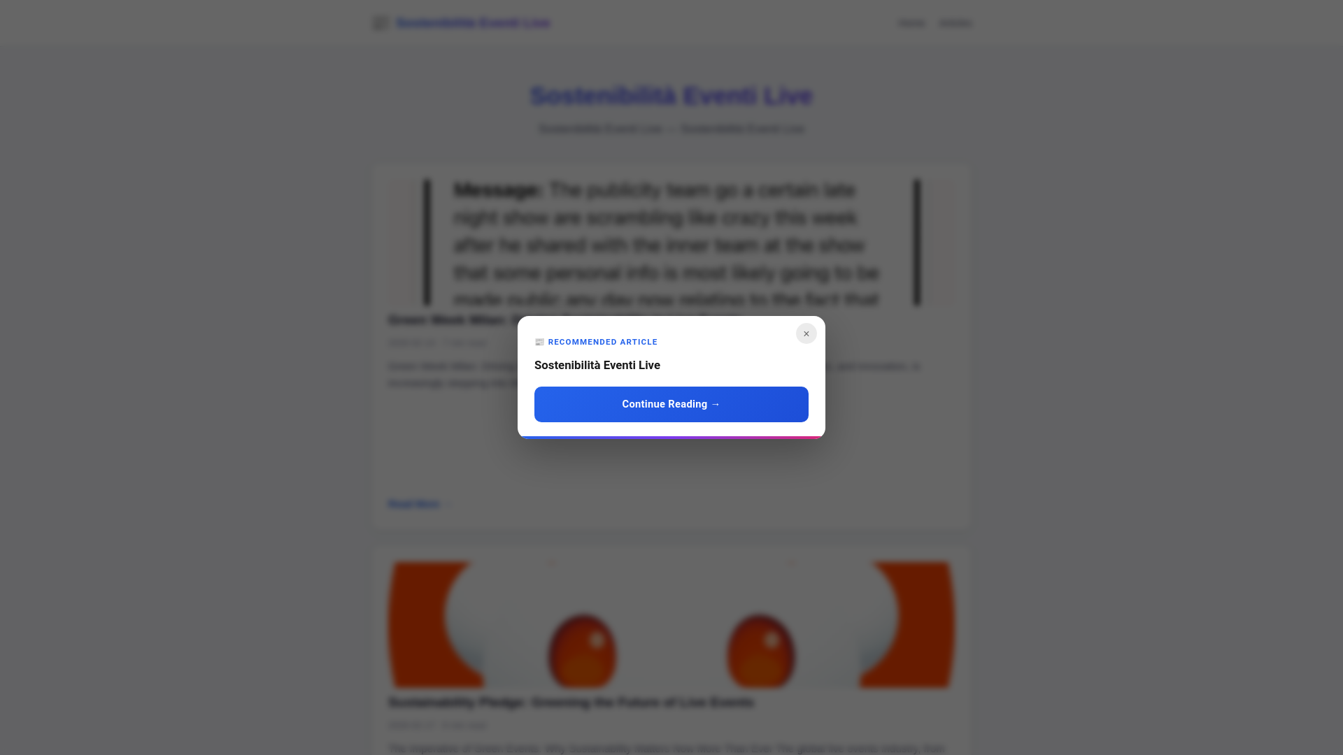 website screenshot of https://sostenibilita-eventi-live.pages.dev/