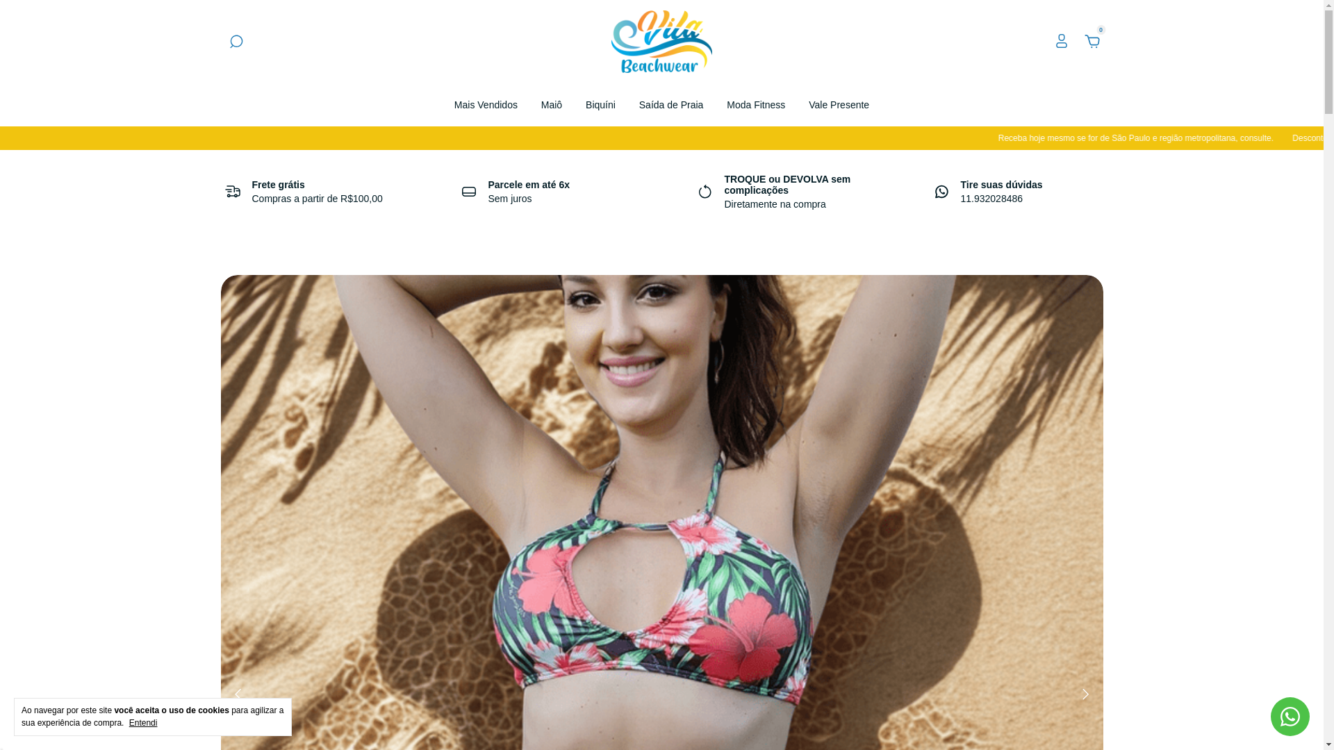 website screenshot of https://vilabeachwear.com.br/