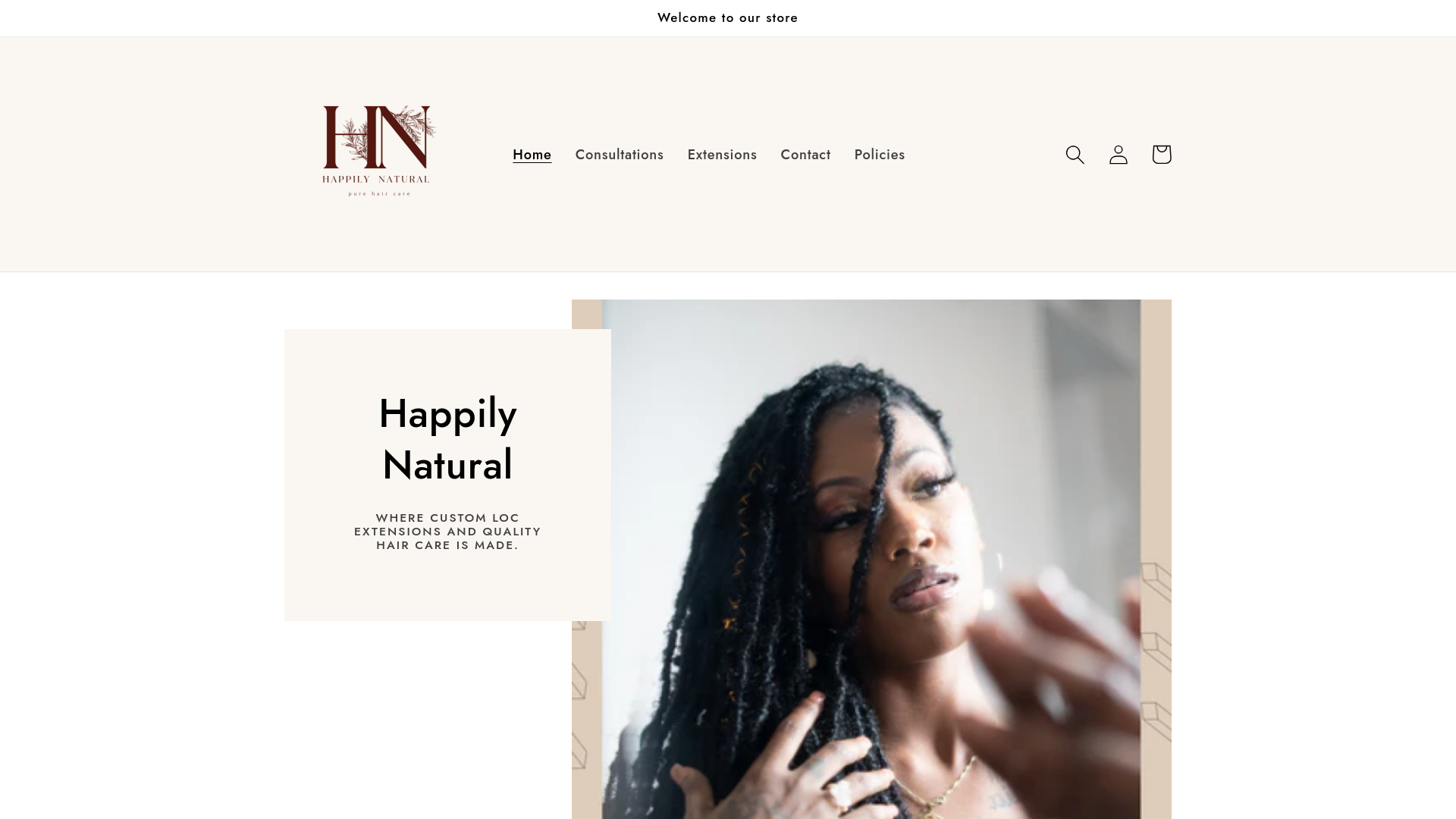 website screenshot of https://happilynatural.net/