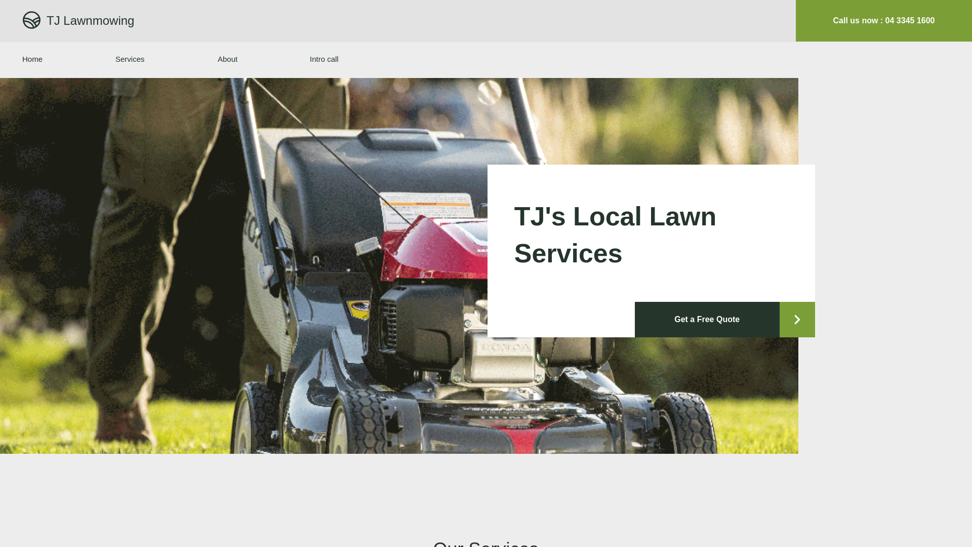 website screenshot of https://tjlawnmowing.com/