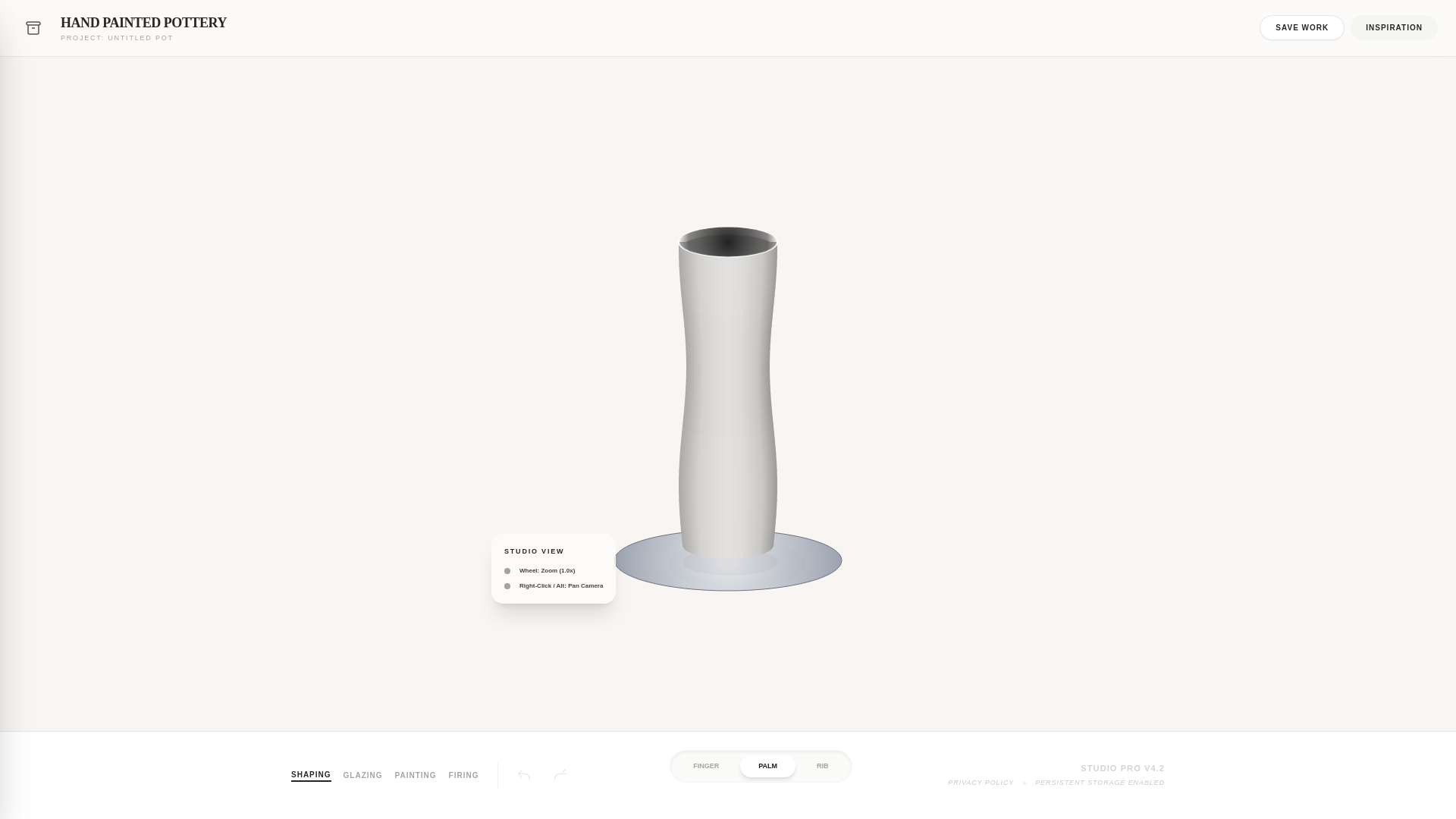 website screenshot of https://handpaintedpottery.net/