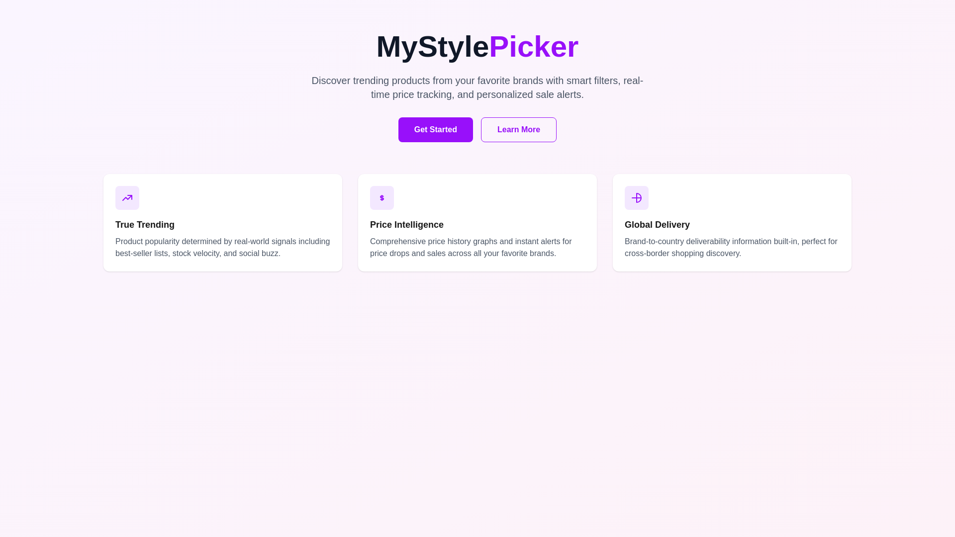website screenshot of https://mystylepicker.com/
