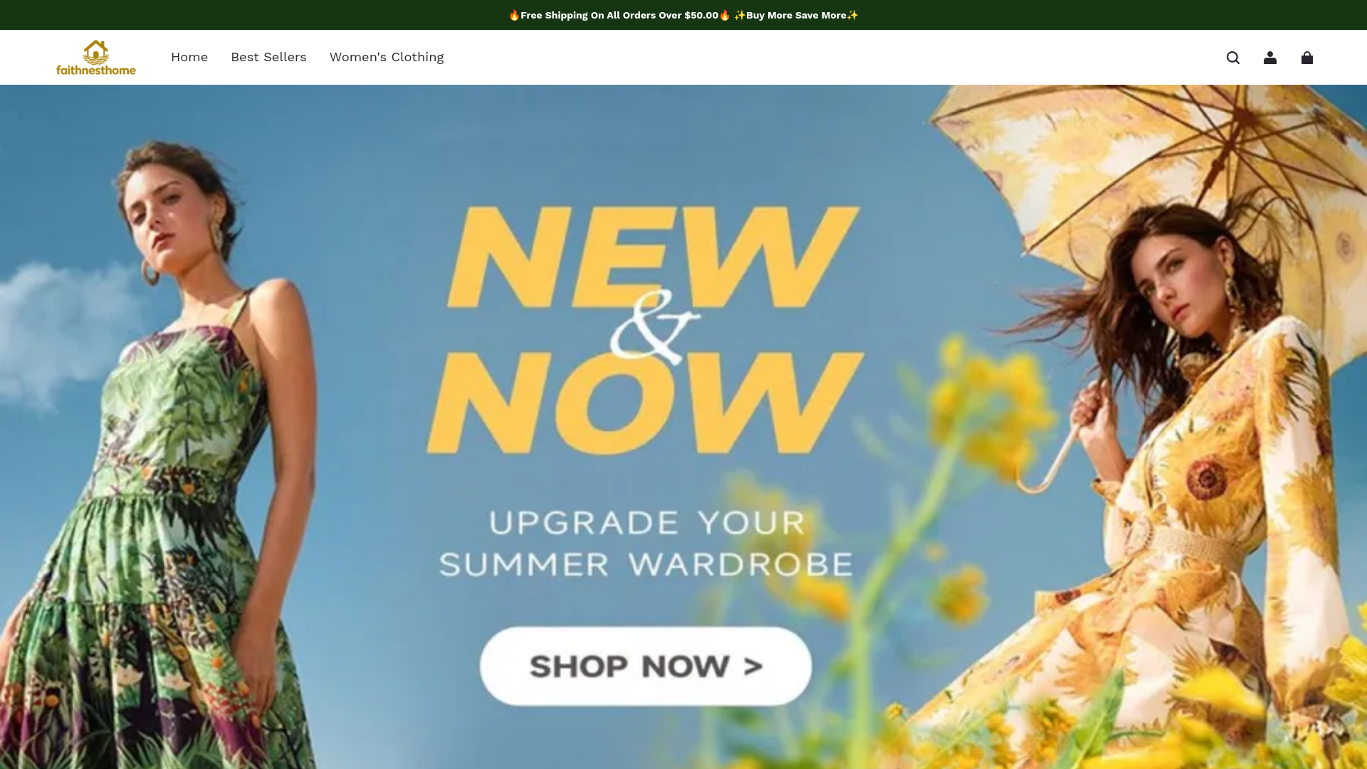 website screenshot of https://faithnesthome.com