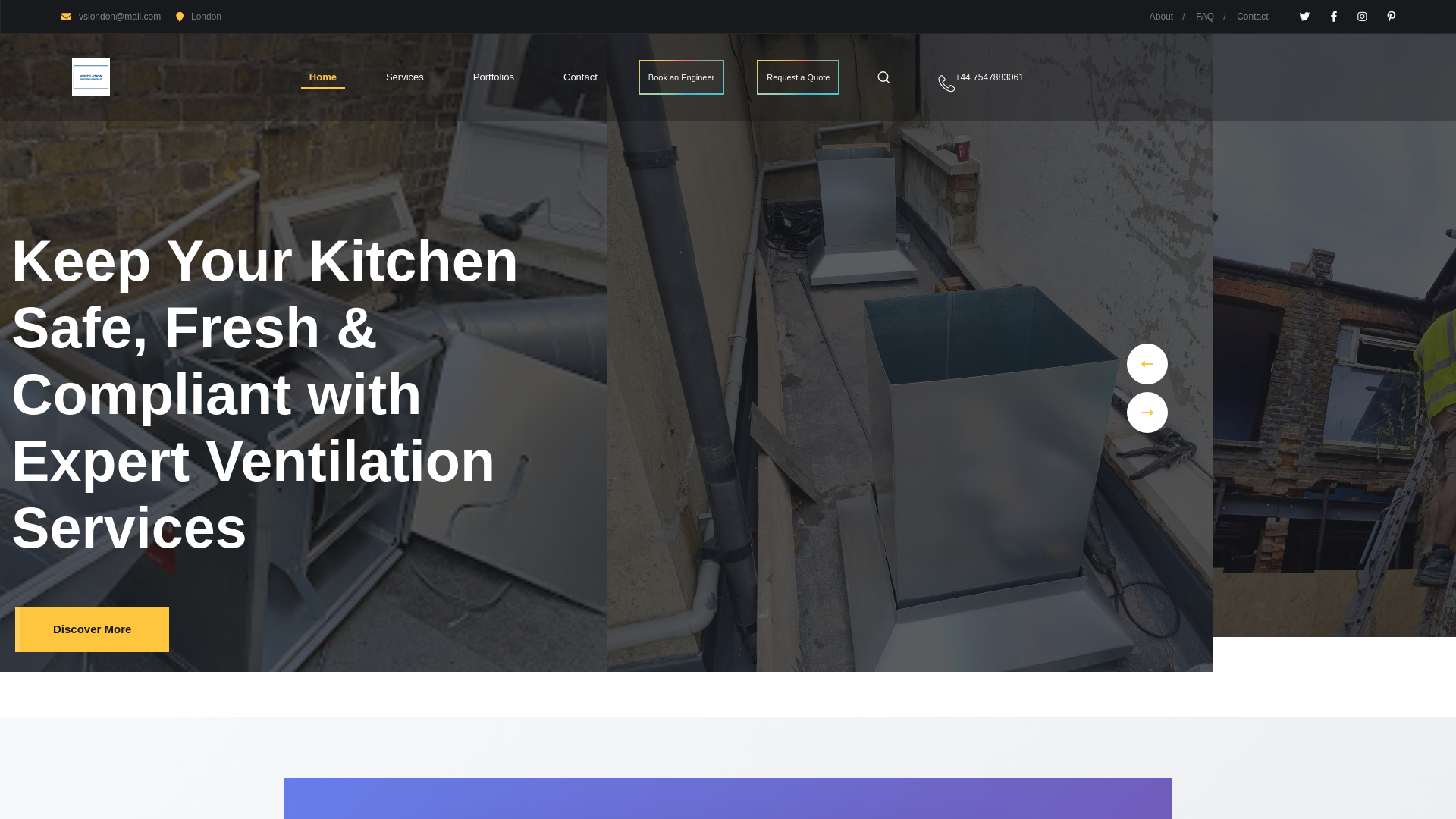 website screenshot of https://ventsolutionslondon.co.uk/