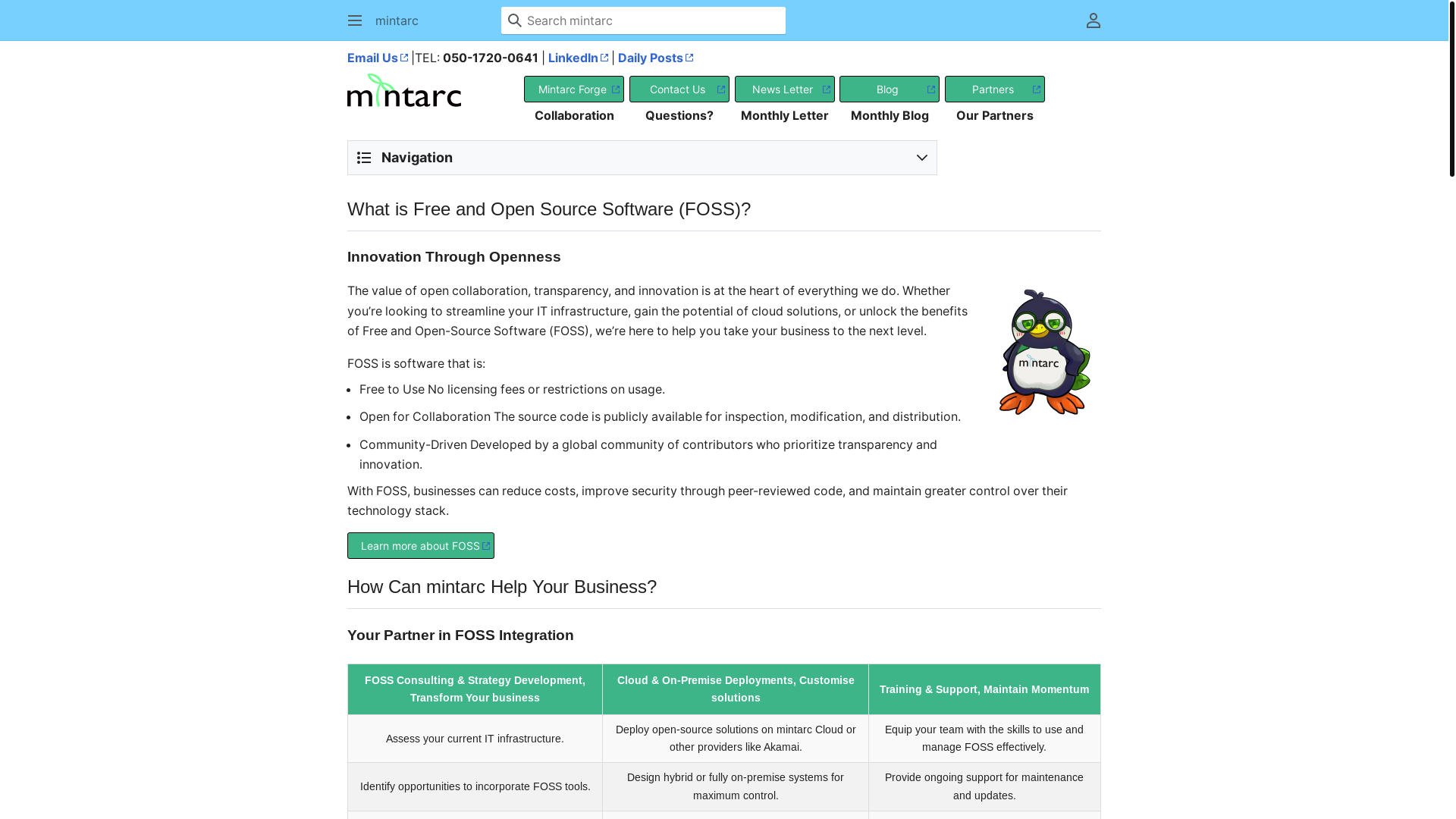 website screenshot of https://mintarc.com/
