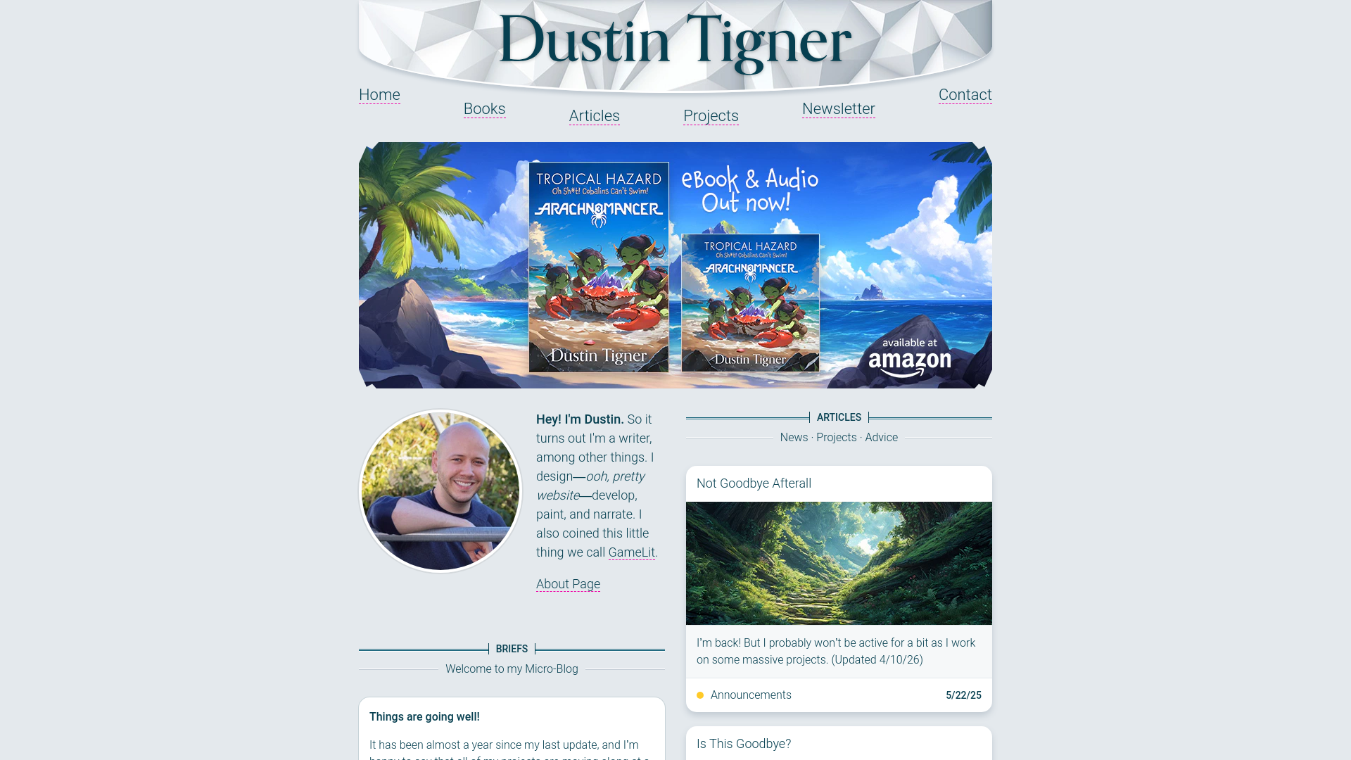 website screenshot of https://dustintigner-com.pages.dev/