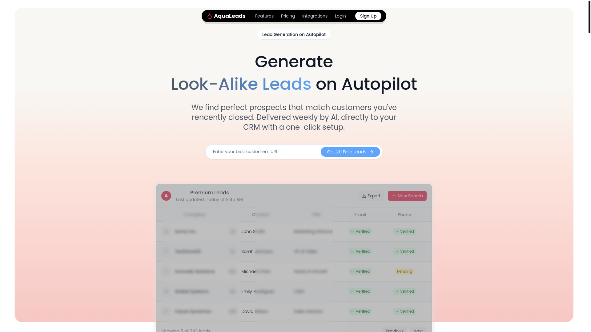 website screenshot of https://teamaqualead.com/