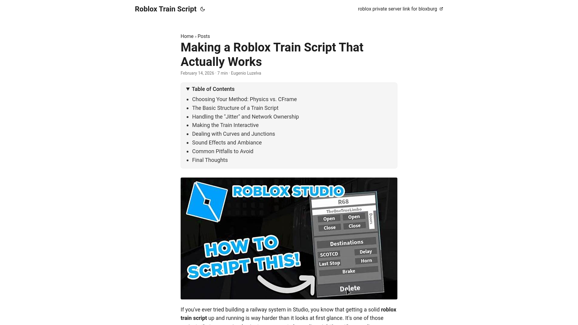 website screenshot of https://roblox-train-script.pages.dev/