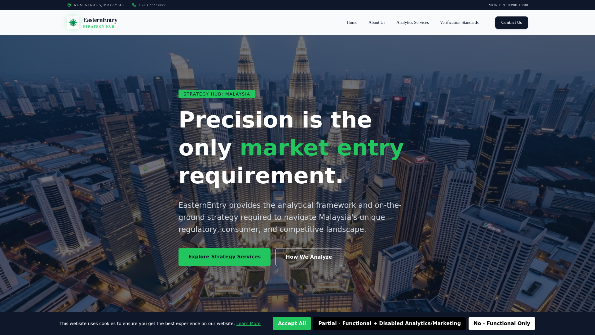 website screenshot of https://easternentry.digital/