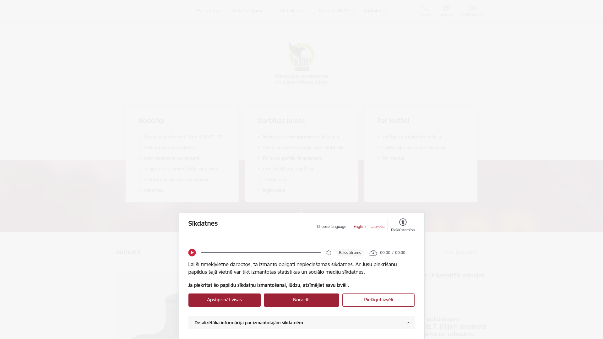 website screenshot of https://nekonstate.lv/
