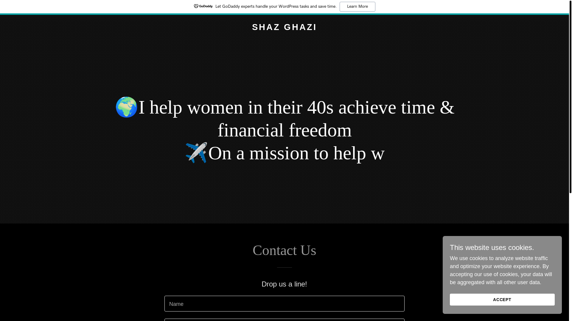 website screenshot of https://shazghazi.com/