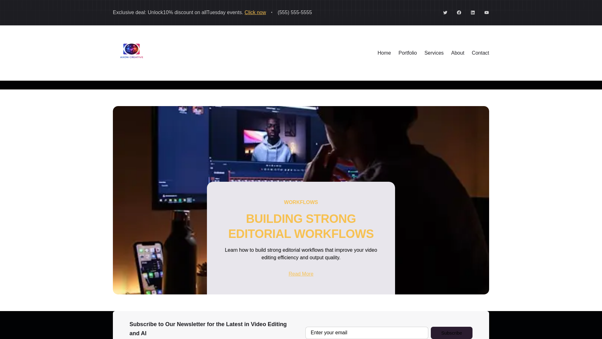 website screenshot of https://axon-creative.org