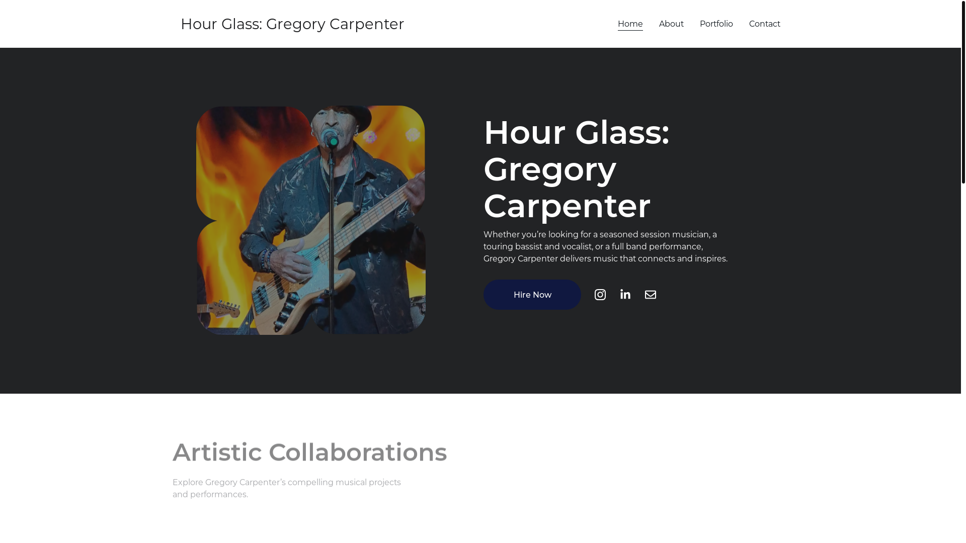 website screenshot of https://gregcarpenter.live/