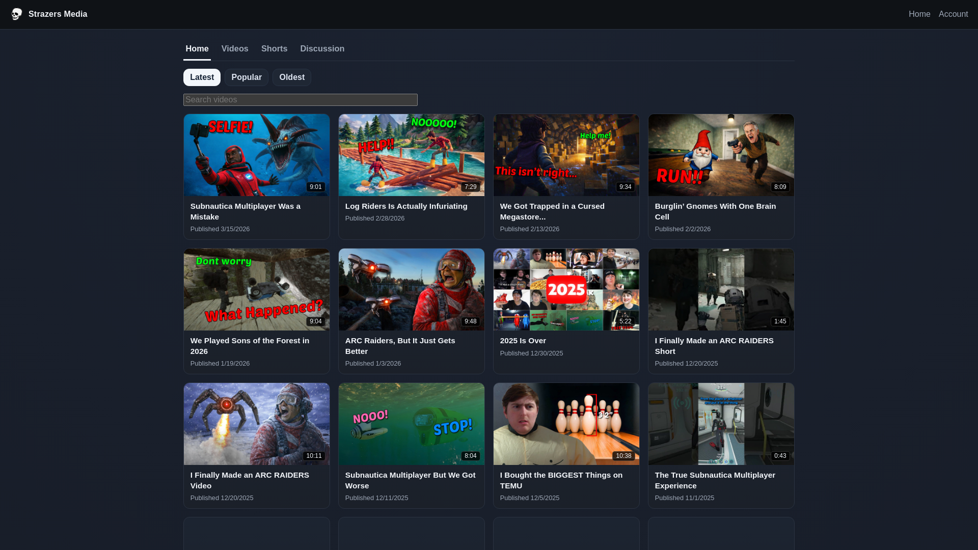 website screenshot of https://strazer.media