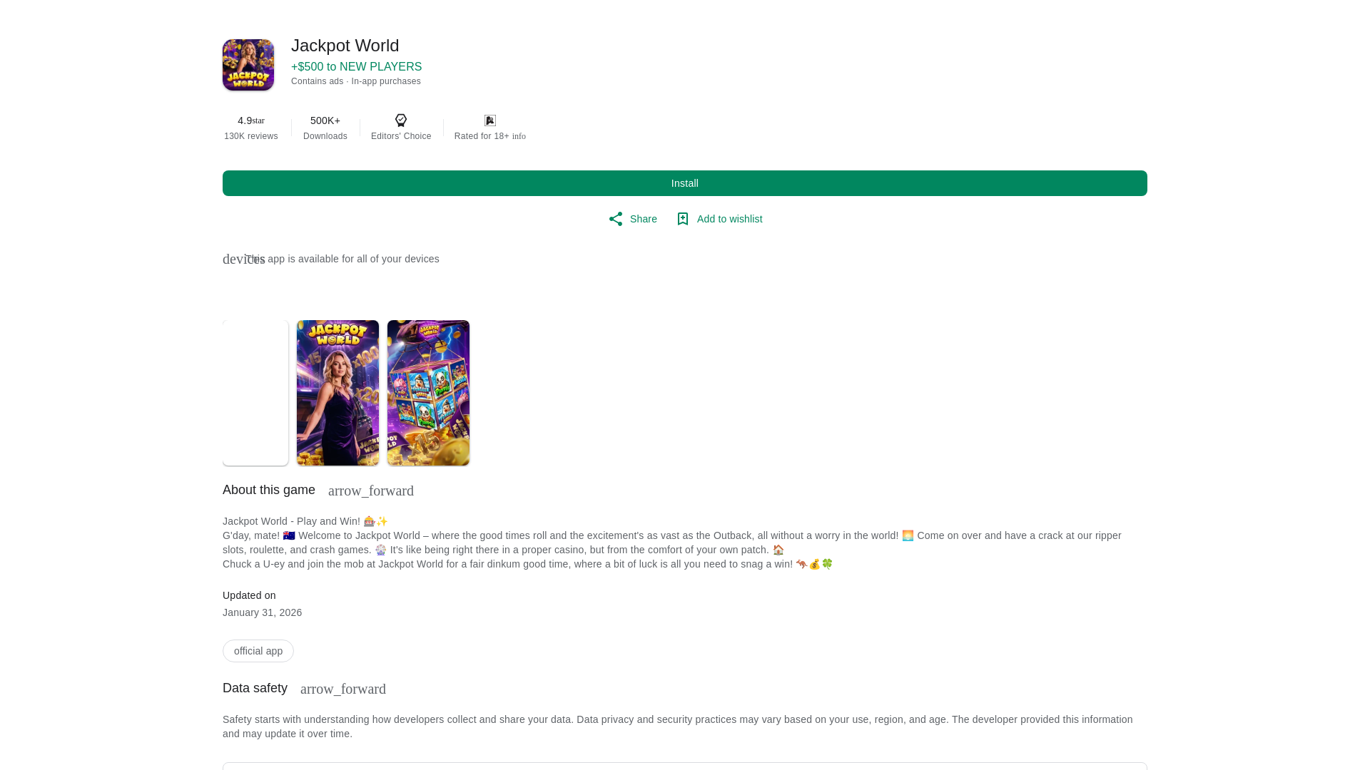 website screenshot of https://jackpotworldonline.com/