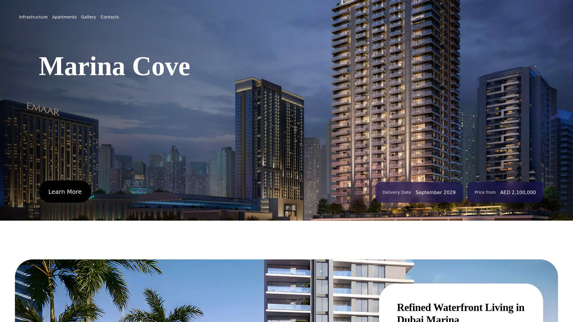 website screenshot of https://marina-cove.pages.dev/