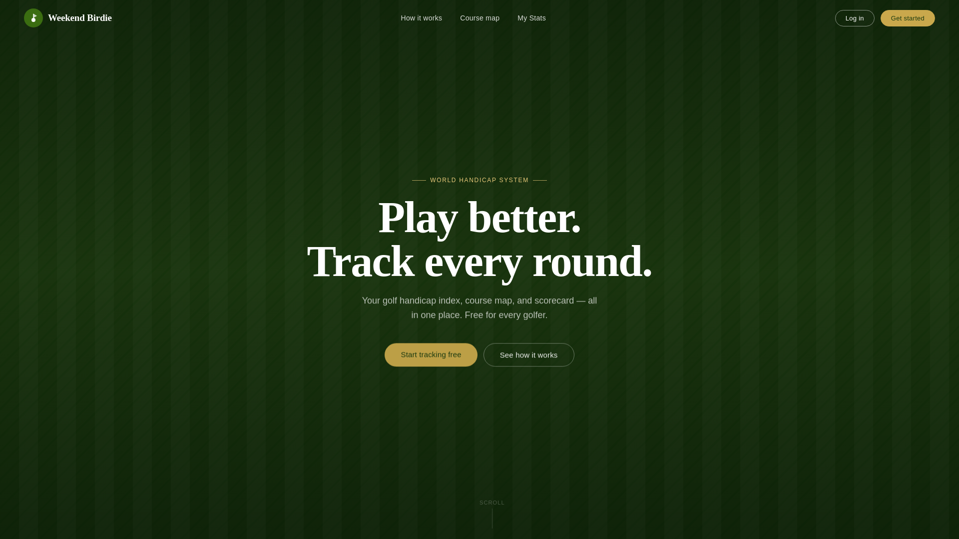 website screenshot of https://weekendbirdie.com/